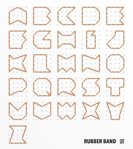 Vektor gummiband alfabetet set — Stock vektor