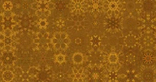 Golden Mandala Χαλαρωτικό Βίντεο Φόντου Πολλά Μαντάλα Κινούνται Και Δημιουργούν — Αρχείο Βίντεο