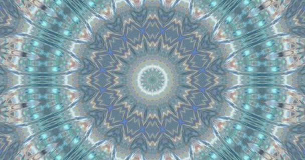 Azul Mandala Relajante Video Fondo Hermoso Ornamento Movimiento — Vídeos de Stock