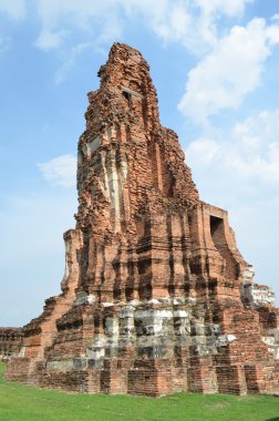 hasarlı pagoda wat phra mahathat, ayutthaya içinde
