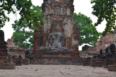 Buda heykeli, wat mahatat, ayutthaya, Tayland.