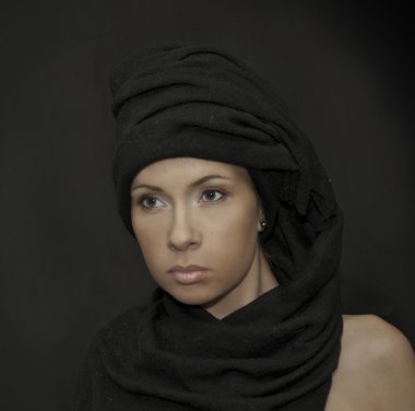 Asyalı kadın siyah Tesettür