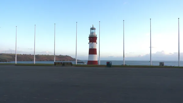 Smeaton de toren vuurtoren, plymouth hoe, plymouth, devon, Verenigd Koninkrijk — Stockfoto