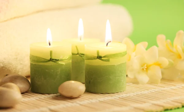 Green candles — Stock Photo, Image