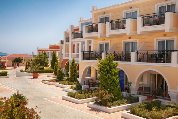 Traditionan hotel on greek island