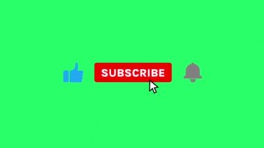 Yeşil arkaplan üzerindeki animasyon beyaz metin SUBSCRIBE.