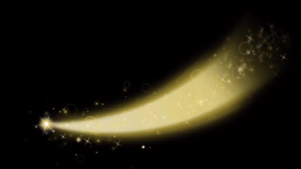 黑色背景上的动画黄光闪耀 — 图库视频影像