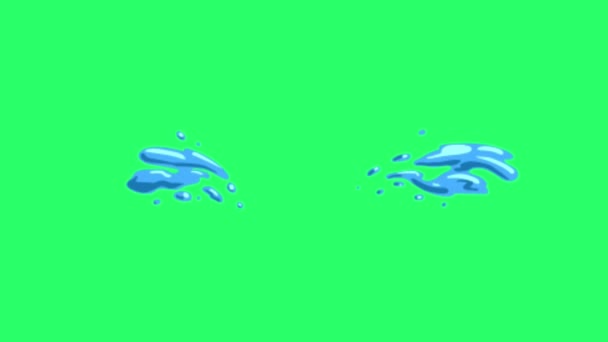 Animacja Slow Motion Shot Water Splash Isolate Green Background — Wideo stockowe