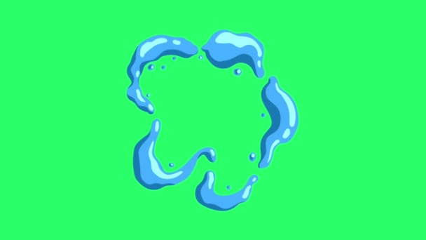 绿色背景下的水花隔离动画慢镜头 — 图库视频影像