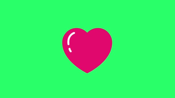 Animation Red Heart Shape Green Background — Stock Video ©  re_sanmuang@ #516223804
