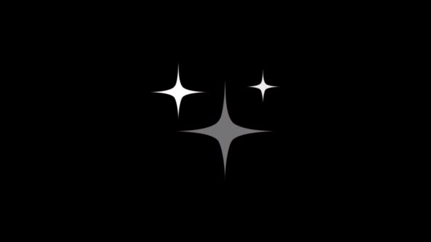黑色背景上的动画白星形状 — 图库视频影像