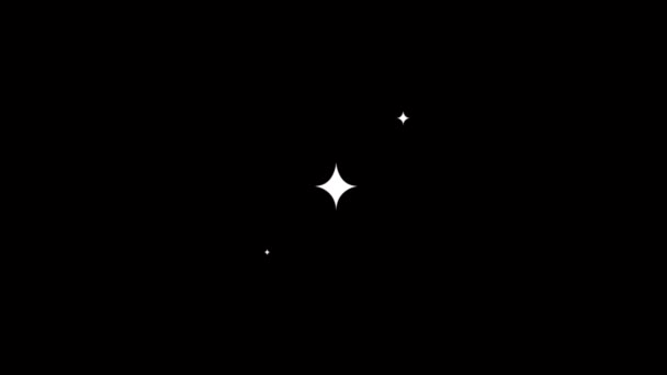 Animación Estrellas Blancas Formas Sobre Fondo Negro — Vídeo de stock