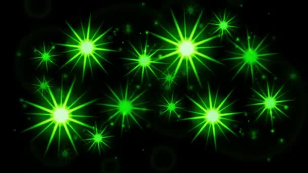 黒の背景に緑の光とレンズフレア — ストック動画