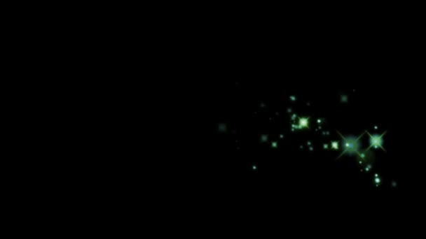 Κινούμενο Πράσινο Φως Αστέρας Λάμπει Και Μαύρο Χώρο Για Υφή — Αρχείο Βίντεο