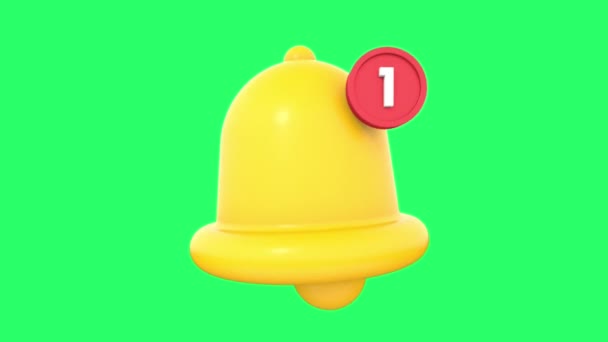 Animation Cloche Jaune Sur Fond Vert — Video