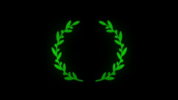 Animation Green Leaves Isolate Black Background — Stock Video