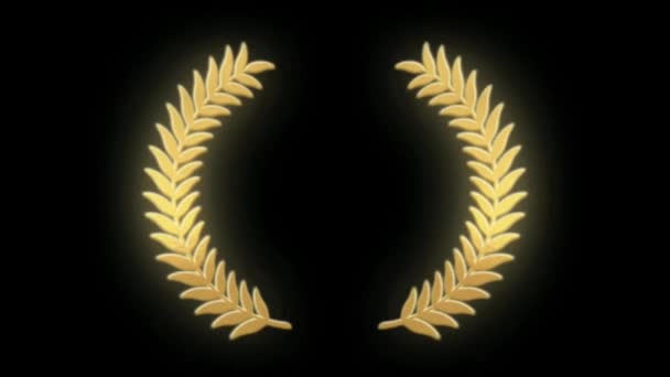 Animatie Gouden Bladeren Isoleren Zwarte Achtergrond — Stockvideo