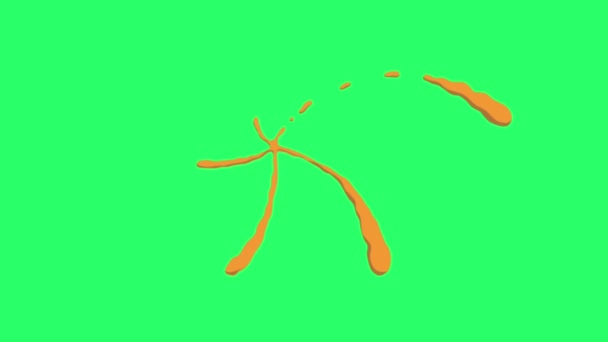 Animatie Oranje Snelheidslijn Effect Groene Achtergrond — Stockvideo