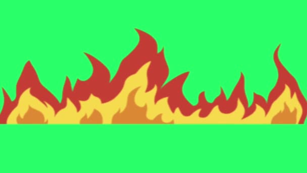 Flamme Animation Briller Sur Fond Vert — Video