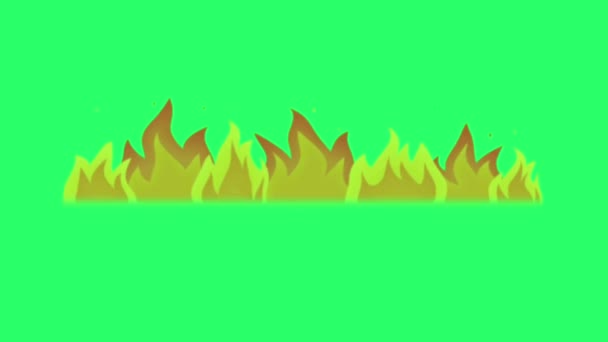 Animation Flame Shine Green Background — Stock Video