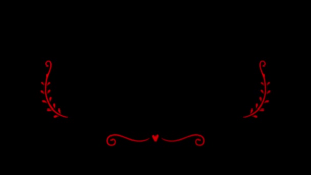 Animazione Mano Rossa Disegnare Cornice Con Sfondo Nero — Video Stock