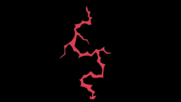 黑色背景上的动画红色闪电 — 图库视频影像