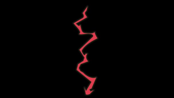 Animation Red Lightning Black Background — Stock Video