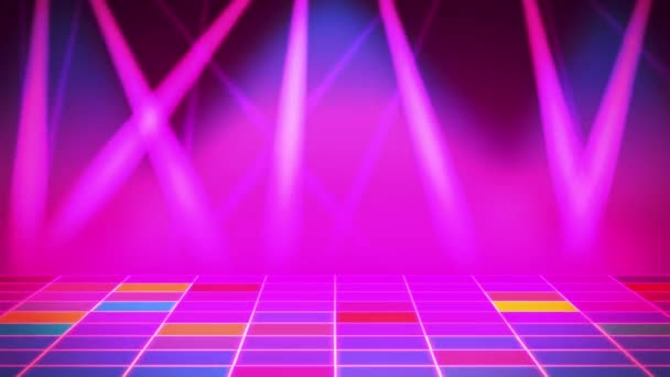 Realistic Pink Light Beam Shines Stage — Stock Video