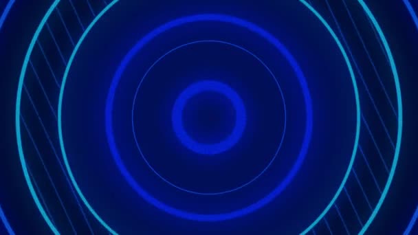 Realista Azul Forma Círculo Luz Fundo Preto — Vídeo de Stock