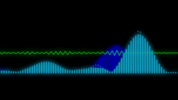 Animace Modrá Nois Wave Efekt Černém Pozadí — Stock video