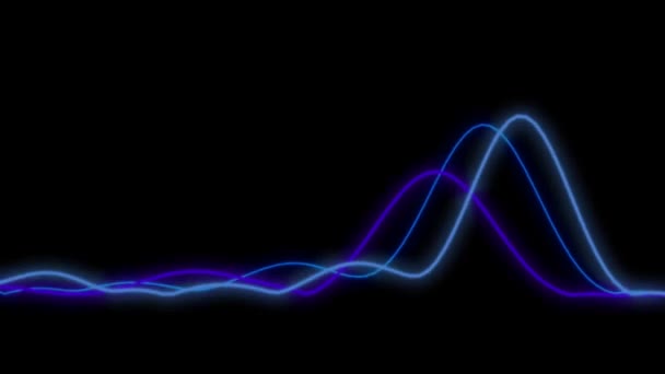 Animation Blue Nois Wave Effect Black Background — Stock Video