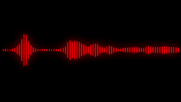 Animace Červené Nois Wave Efekt Černém Pozadí — Stock video