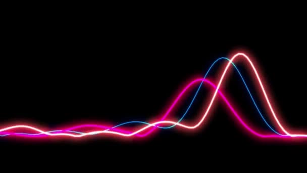 Анімація Фіолетовий Помаранчевий Шум Хвилі Вплив Чорний Фон — стокове відео