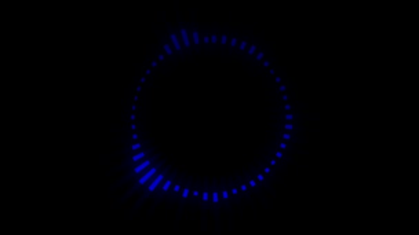 黒の背景にアニメーション青のノイズ波の影響 — ストック動画