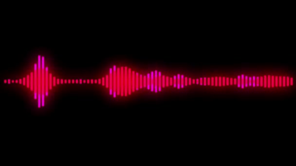 Animation Red Pink Nois Wave Effect Black Background — Stock Video