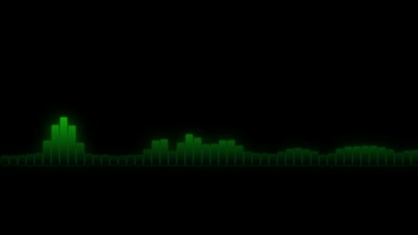 黒の背景にアニメーションの緑の鼻波の効果 — ストック動画