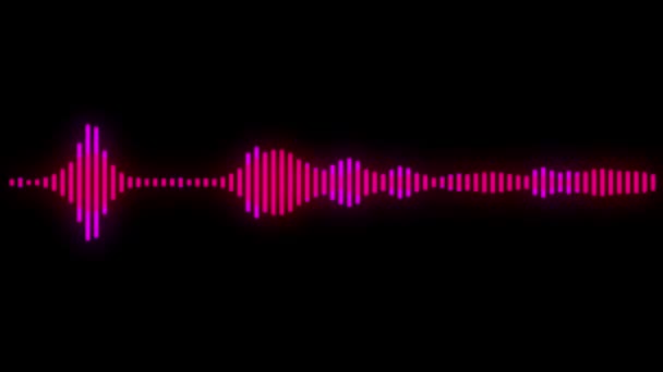 Animation Pink Nois Wave Effect Black Background — Stock Video