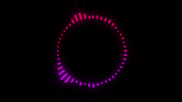 Animation Purple Nois Wave Effect Black Background — Stock Video