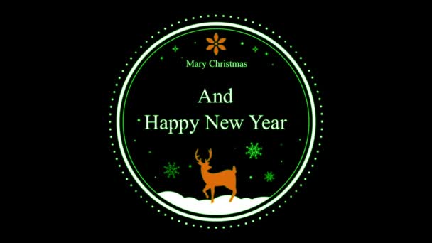 Texto Animación Mary Chrismas Feliz Año Nuevo Con Mano Blanca — Vídeos de Stock