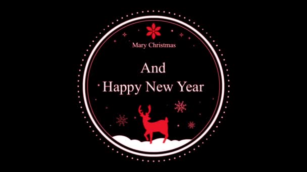 Texto Animación Mary Chrismas Feliz Año Nuevo Con Mano Blanca — Vídeos de Stock