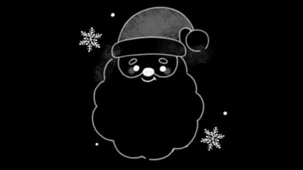 具有黑色背景的圣诞动画白手画框 — 图库视频影像