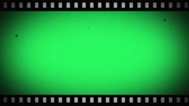 Gerçekçi film tahıl çerçevesi yeşil arkaplanda izole.