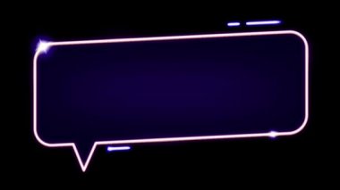 Siyah arkaplan üzerindeki metin kutusu için animasyon renkli neon ışıklı geometrik şekil.