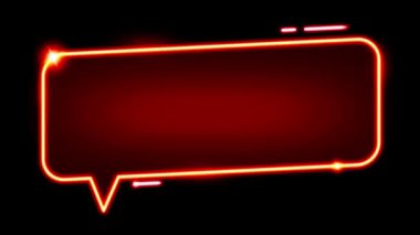 Siyah arkaplan üzerindeki metin kutusu için animasyon renkli neon ışıklı geometrik şekil.