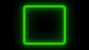 Siyah arkaplan üzerindeki metin kutusu için animasyon renkli neon ışıklı geometrik şekil.