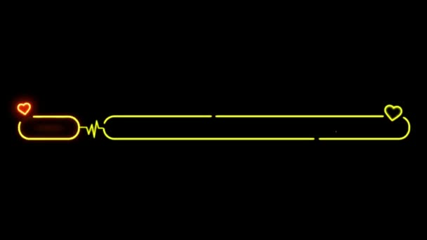 Анімація Барвиста Неонова Світло Геометрична Форма Текстової Коробки Чорному Тлі — стокове відео