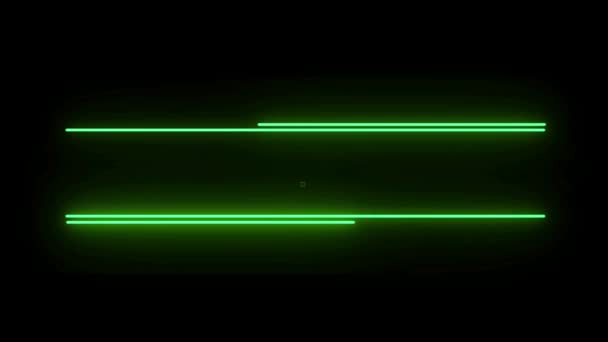Animazione Colorato Neon Forma Geometrica Luce Casella Testo Sfondo Nero — Video Stock