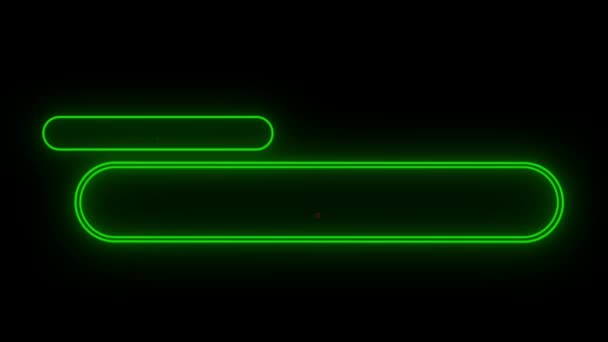 Animation Green Neon Light Geometric Shape Text Black Background — Vídeo de Stock