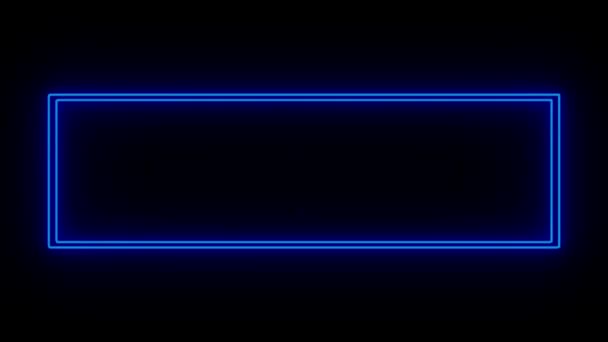 Animación Azul Neón Luz Forma Geométrica Para Texto Sobre Fondo — Vídeos de Stock