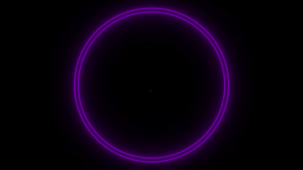 Animacja Fioletowy Neon Światło Geometryczny Kształt Dla Tekstu Czarnym Tle — Wideo stockowe